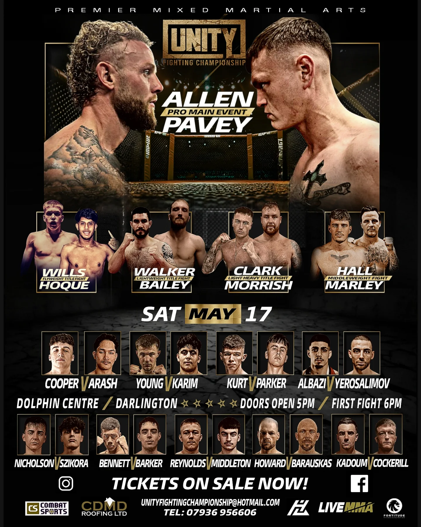 Unity fight card shared in May 2025